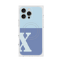 プレミアムスクエアケース with MagSafe［ オリジナル - initial two tone - X blue ］