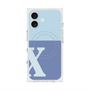 プレミアムスクエアケース with MagSafe［ オリジナル - initial two tone - X blue ］