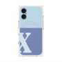 プレミアムスクエアケース with MagSafe［ オリジナル - initial two tone - X blue ］