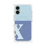プレミアムスクエアケース with MagSafe［ オリジナル - initial two tone - X blue ］