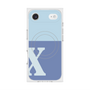 プレミアムスクエアケース with MagSafe［ オリジナル - initial two tone - X blue ］