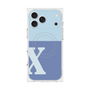 プレミアムスクエアケース with MagSafe［ オリジナル - initial two tone - X blue ］