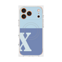 プレミアムスクエアケース with MagSafe［ オリジナル - initial two tone - X blue ］