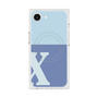 プレミアムスクエアケース with MagSafe［ オリジナル - initial two tone - X blue ］