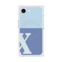 プレミアムスクエアケース with MagSafe［ オリジナル - initial two tone - X blue ］