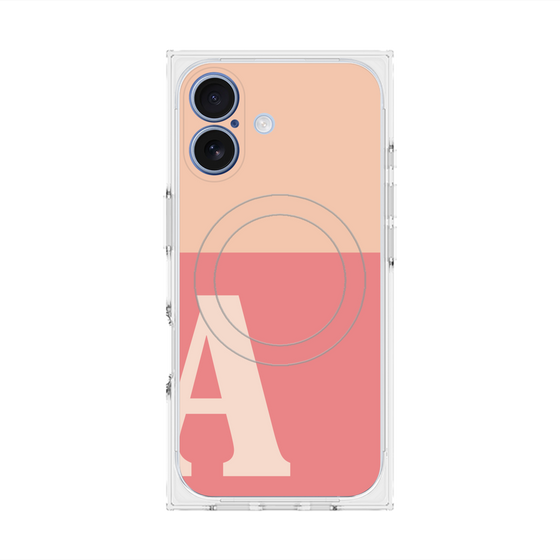 プレミアムスクエアケース with MagSafe［ オリジナル - initial two tone - A pink ］