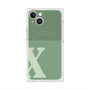 プレミアムスクエアケース with MagSafe［ オリジナル - initial two tone - X green ］