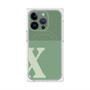 プレミアムスクエアケース with MagSafe［ オリジナル - initial two tone - X green ］