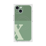 プレミアムスクエアケース with MagSafe［ オリジナル - initial two tone - X green ］