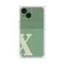 プレミアムスクエアケース with MagSafe［ オリジナル - initial two tone - X green ］