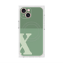 プレミアムスクエアケース with MagSafe［ オリジナル - initial two tone - X green ］