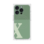 プレミアムスクエアケース with MagSafe［ オリジナル - initial two tone - X green ］