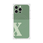 プレミアムスクエアケース with MagSafe［ オリジナル - initial two tone - X green ］