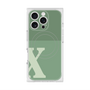 プレミアムスクエアケース with MagSafe［ オリジナル - initial two tone - X green ］