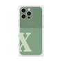プレミアムスクエアケース with MagSafe［ オリジナル - initial two tone - X green ］
