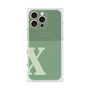 プレミアムスクエアケース with MagSafe［ オリジナル - initial two tone - X green ］