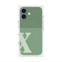 プレミアムスクエアケース with MagSafe［ オリジナル - initial two tone - X green ］