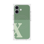 プレミアムスクエアケース with MagSafe［ オリジナル - initial two tone - X green ］