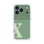 プレミアムスクエアケース with MagSafe［ オリジナル - initial two tone - X green ］