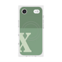 プレミアムスクエアケース with MagSafe［ オリジナル - initial two tone - X green ］