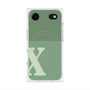 プレミアムスクエアケース with MagSafe［ オリジナル - initial two tone - X green ］