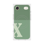 プレミアムスクエアケース with MagSafe［ オリジナル - initial two tone - X green ］
