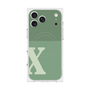 プレミアムスクエアケース with MagSafe［ オリジナル - initial two tone - X green ］