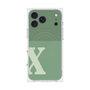 プレミアムスクエアケース with MagSafe［ オリジナル - initial two tone - X green ］