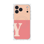 プレミアムスクエアケース with MagSafe［ オリジナル - initial two tone - Y pink ］