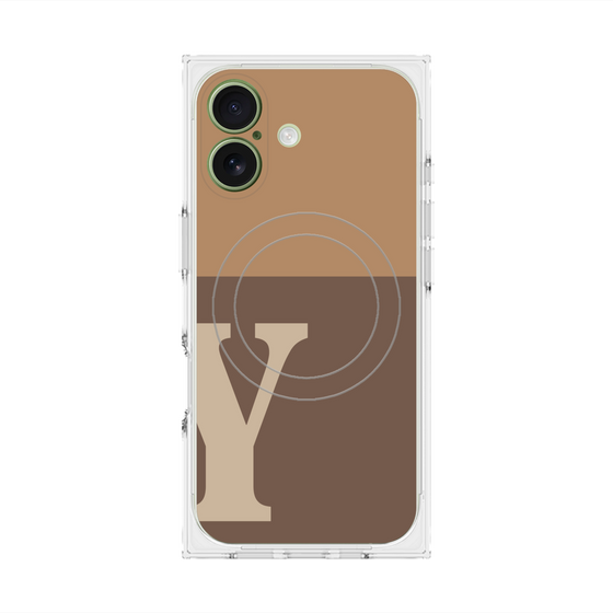 プレミアムスクエアケース with MagSafe［ オリジナル - initial two tone - Y brown ］