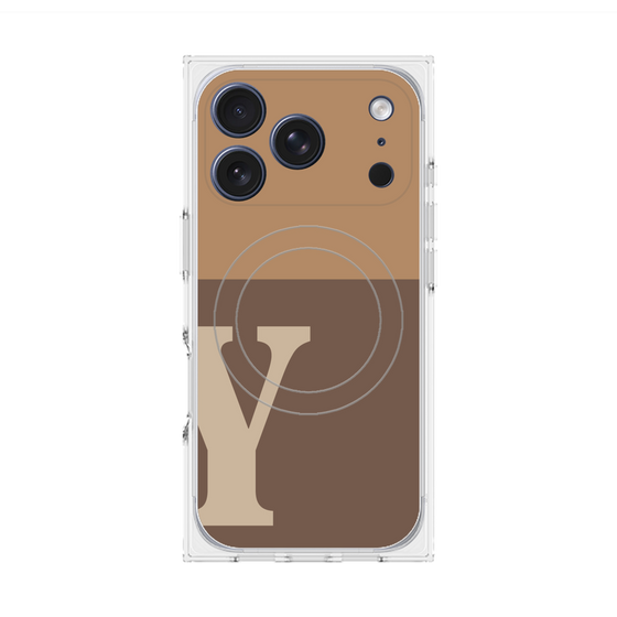 プレミアムスクエアケース with MagSafe［ オリジナル - initial two tone - Y brown ］