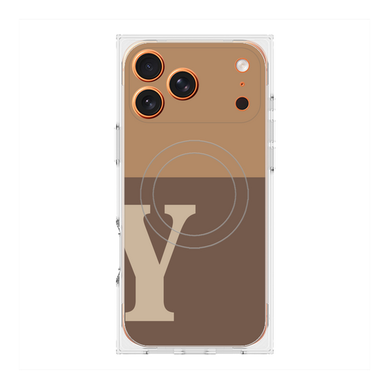 プレミアムスクエアケース with MagSafe［ オリジナル - initial two tone - Y brown ］