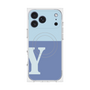 プレミアムスクエアケース with MagSafe［ オリジナル - initial two tone - Y blue ］