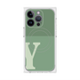 プレミアムスクエアケース with MagSafe［ オリジナル - initial two tone - Y green ］