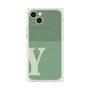 プレミアムスクエアケース with MagSafe［ オリジナル - initial two tone - Y green ］