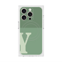 プレミアムスクエアケース with MagSafe［ オリジナル - initial two tone - Y green ］