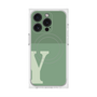 プレミアムスクエアケース with MagSafe［ オリジナル - initial two tone - Y green ］
