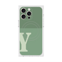 プレミアムスクエアケース with MagSafe［ オリジナル - initial two tone - Y green ］