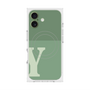 プレミアムスクエアケース with MagSafe［ オリジナル - initial two tone - Y green ］