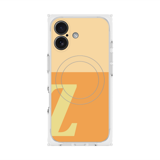 プレミアムスクエアケース with MagSafe［ オリジナル - initial two tone - Z orange ］