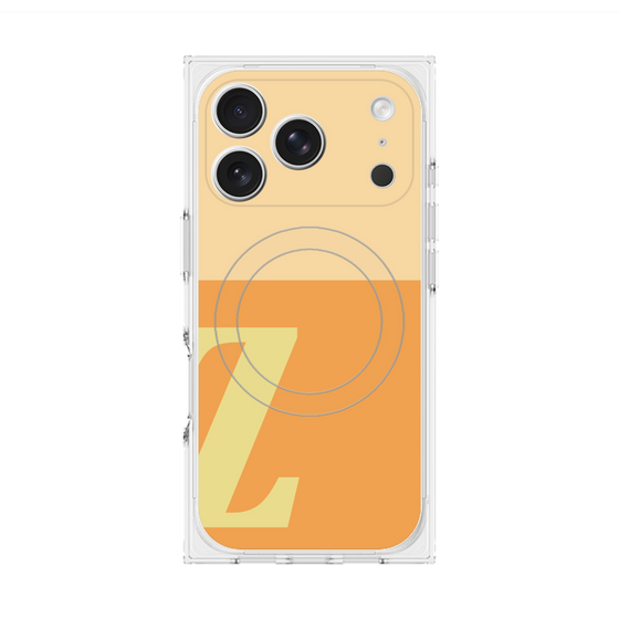 プレミアムスクエアケース with MagSafe［ オリジナル - initial two tone - Z orange ］
