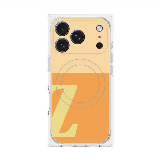 プレミアムスクエアケース with MagSafe［ オリジナル - initial two tone - Z orange ］