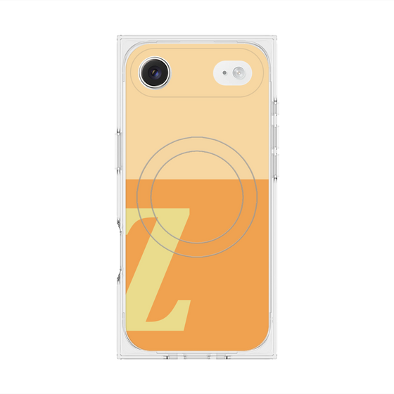 プレミアムスクエアケース with MagSafe［ オリジナル - initial two tone - Z orange ］