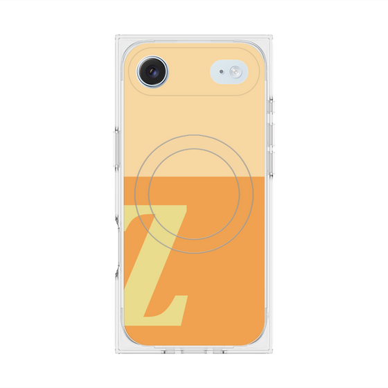 プレミアムスクエアケース with MagSafe［ オリジナル - initial two tone - Z orange ］
