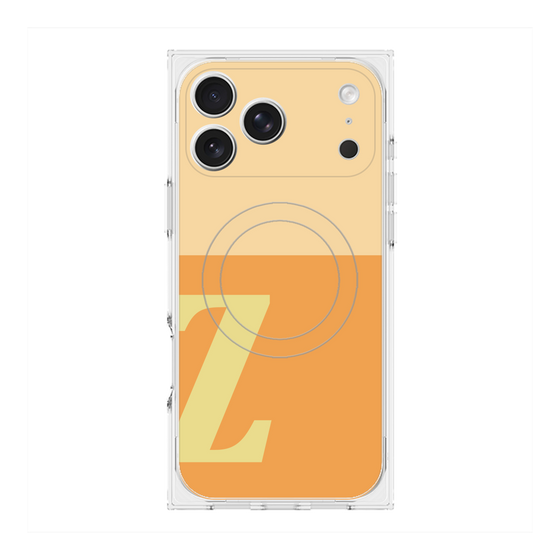 プレミアムスクエアケース with MagSafe［ オリジナル - initial two tone - Z orange ］