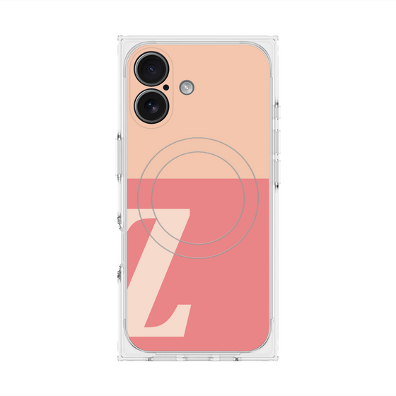 プレミアムスクエアケース with MagSafe［ オリジナル - initial two tone - Z pink ］