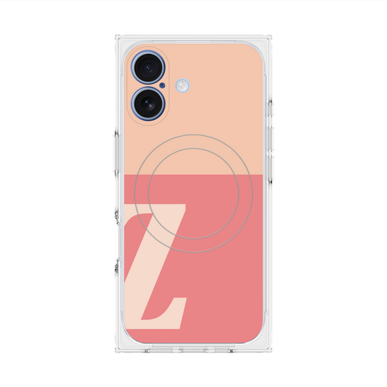 プレミアムスクエアケース with MagSafe［ オリジナル - initial two tone - Z pink ］