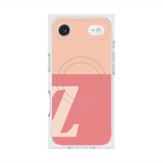 プレミアムスクエアケース with MagSafe［ オリジナル - initial two tone - Z pink ］