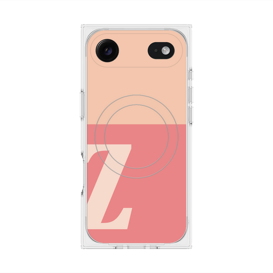 プレミアムスクエアケース with MagSafe［ オリジナル - initial two tone - Z pink ］
