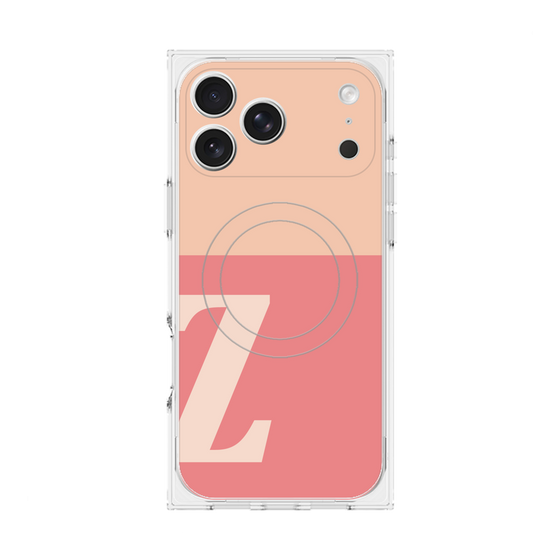 プレミアムスクエアケース with MagSafe［ オリジナル - initial two tone - Z pink ］